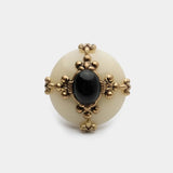 Bague Agate Noire Fleur de Lys – Bijou Spirituel Protecteur - Biloria