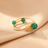 Bague Agate Verte Ajustable – Pierre de Vitalité - Biloria