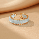Bague Aigue marine ajustable pour apaiser votre intérieur - Biloria