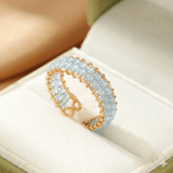 Bague Aigue marine ajustable pour apaiser votre intérieur - Biloria