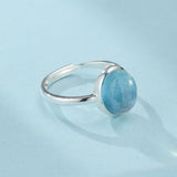 Bague Aigue Marine Argent 925 – Bijou Minimaliste Océan de Givre - Biloria