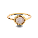 Bague Aigue Marine Labradorite Rêve Bleu Argent Plaqué Or - Biloria