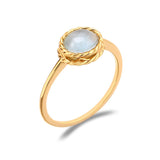 Bague Aigue Marine Labradorite Rêve Bleu Argent Plaqué Or - Biloria