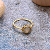 Bague Aigue Marine Labradorite Rêve Bleu Argent Plaqué Or - Biloria