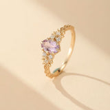 Bague Améthyste en Argent Plaqué Or pour Sérénité - Biloria