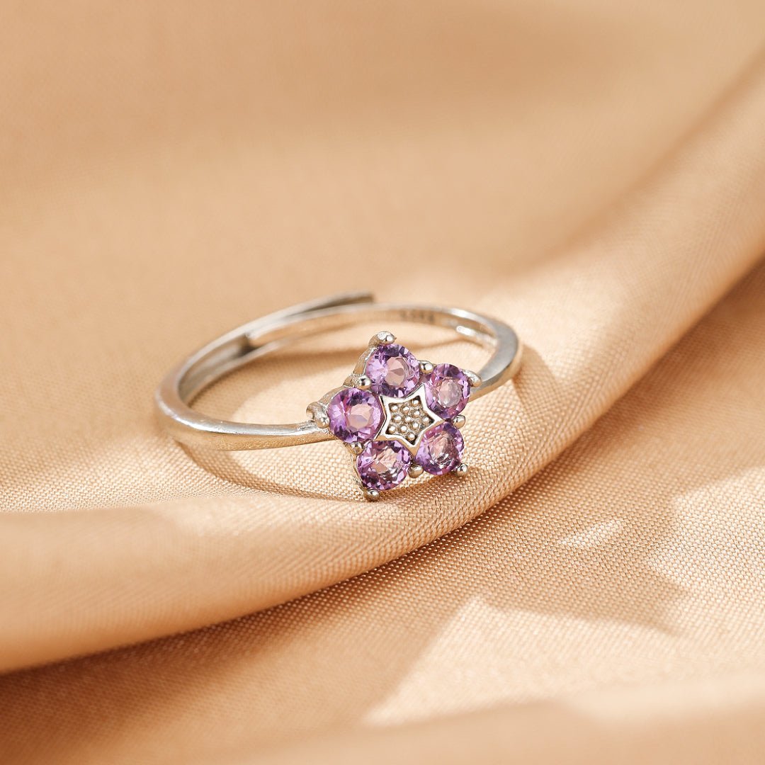 Bague Améthyste Étoile Intérieure Argent 925 - Biloria