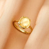 Bague Citrine Nacre Bien-être Émotionnel Argent Plaqué Or - Biloria