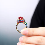 Bague Cornaline Abondance en Argent Plaqué Or - Biloria