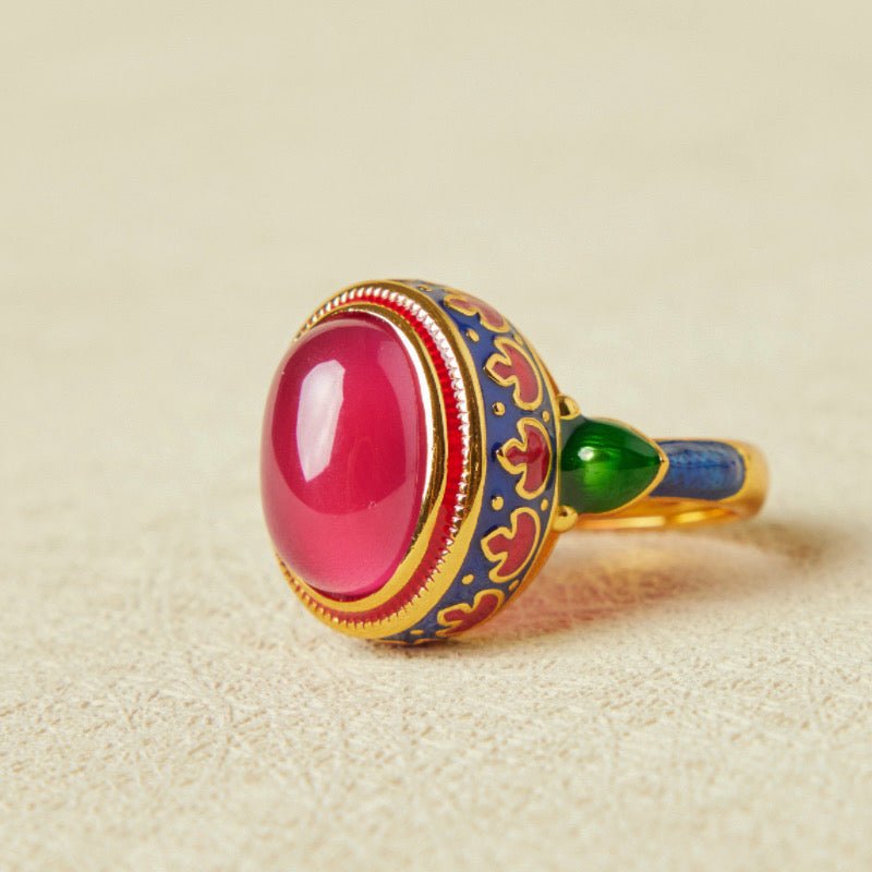 Bague Cornaline Abondance en Argent Plaqué Or - Biloria