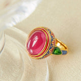 Bague Cornaline Abondance en Argent Plaqué Or - Biloria