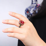 Bague Cornaline Abondance en Argent Plaqué Or - Biloria