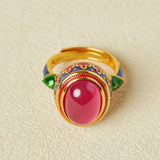 Bague Cornaline Abondance en Argent Plaqué Or - Biloria