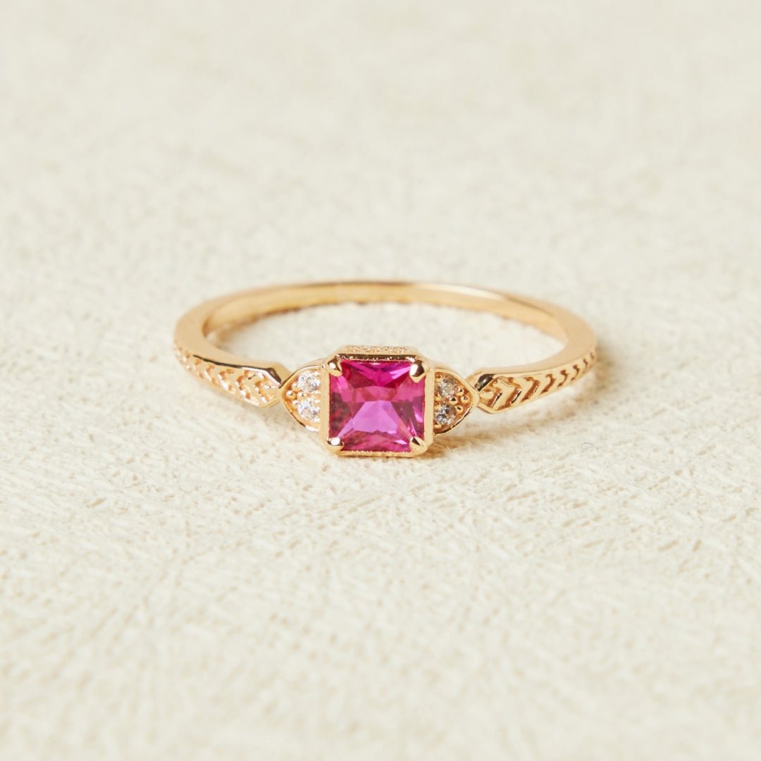 Bague Cornaline Éclat Vitalité – Argent 925 Plaqué Or - Biloria