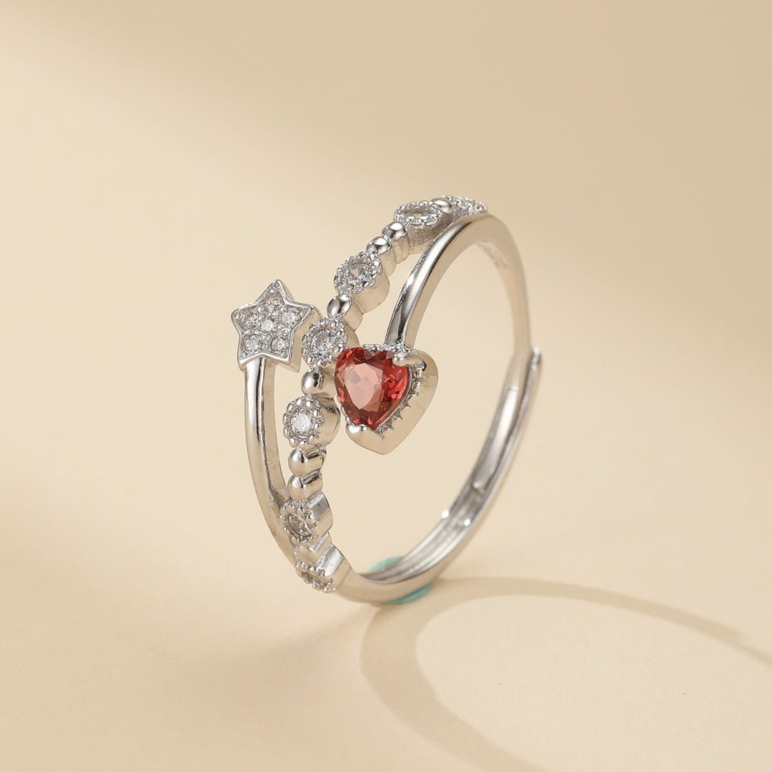 Bague Grenat Étoile en Argent 925 - Biloria