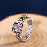 Bague Homme Zircon Bleu ou Violet – Argent 925 - Biloria
