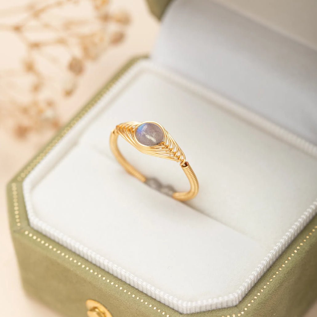Bague Labradorite Ajustable, Protection et Intuition - Biloria