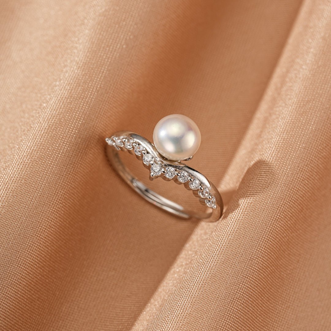 Bague Perle Naturelle Argent 925 Ajustable Bijou Féminin - Biloria