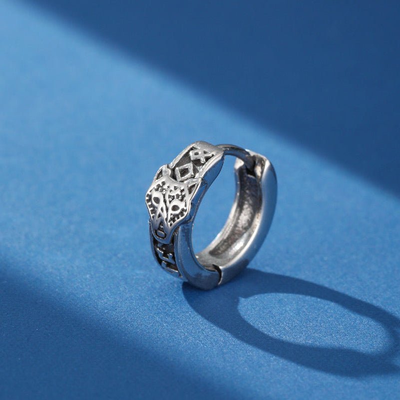 Boucle d'Oreille Viking Crâne Rune – Protection et Force - Biloria