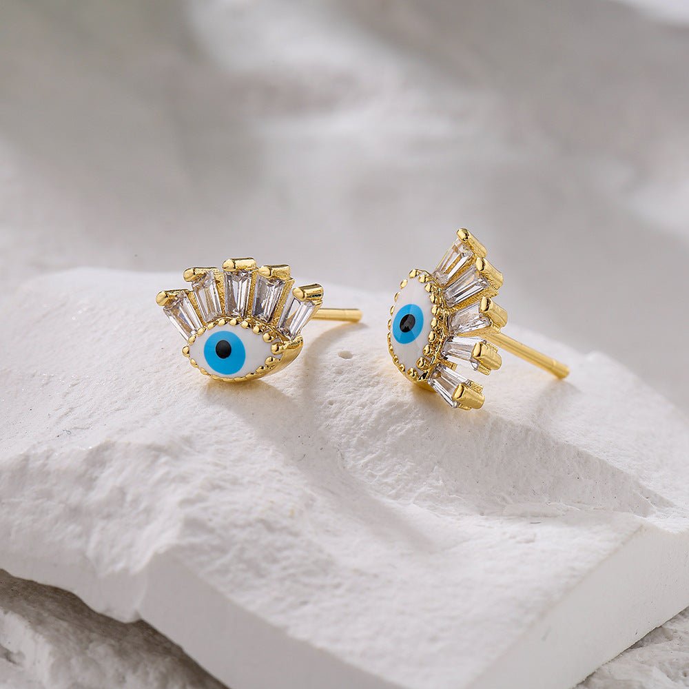 Boucles d'oreilles Mauvais Œil Cristal Protection - Biloria