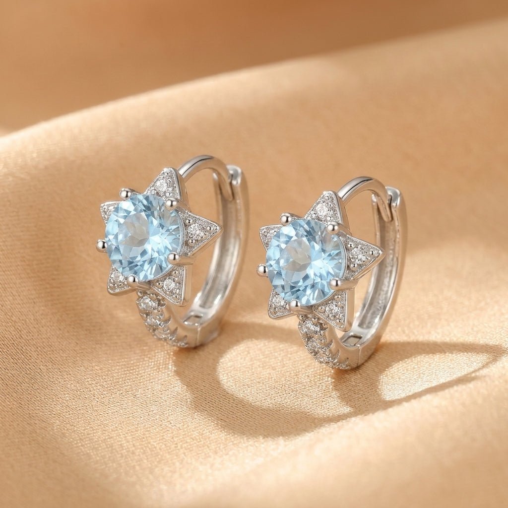 Boucles d'Oreilles Topaze Étoile en Argent S925 - Biloria