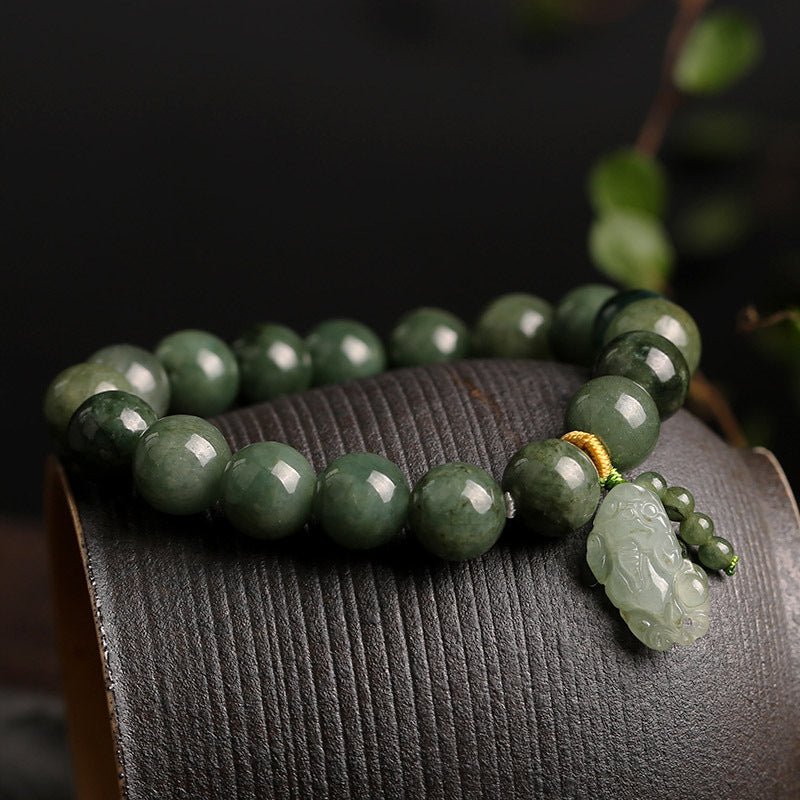 Bracelet en Jade avec Pi Xiu pour Attirer Richesse et Succès - Biloria