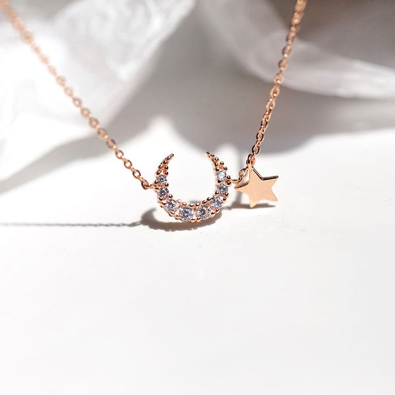 Bracelet Lune et Étoile Argent 925 – Bijou Féminin Taille Réglable - Biloria