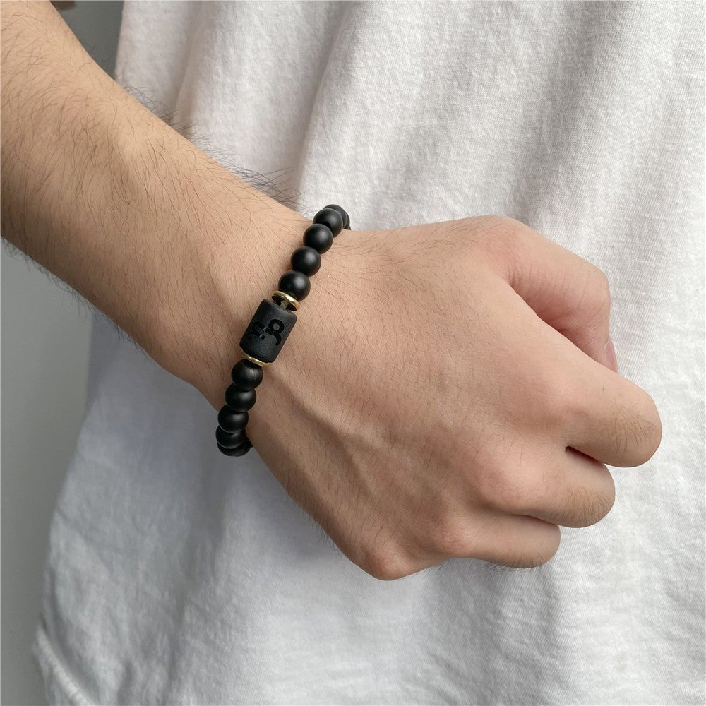 Bracelet Onyx et Perle Signe Astrologique – Protection Astrale - Biloria