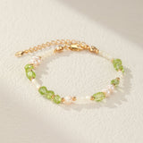 Bracelet Péridot Perles Nacre – Bijou Cadeau Équilibré - Biloria