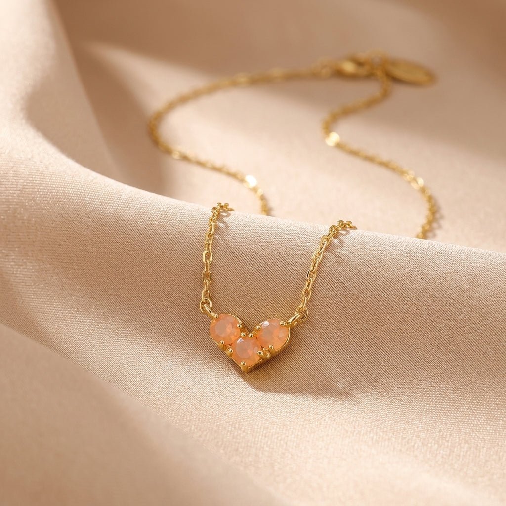 Collier Pierres de Naissance Arc-en-ciel Précieux Argent Plaqué Or - Biloria