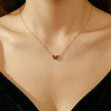 Collier Pierres de Naissance Arc-en-ciel Précieux Argent Plaqué Or - Biloria