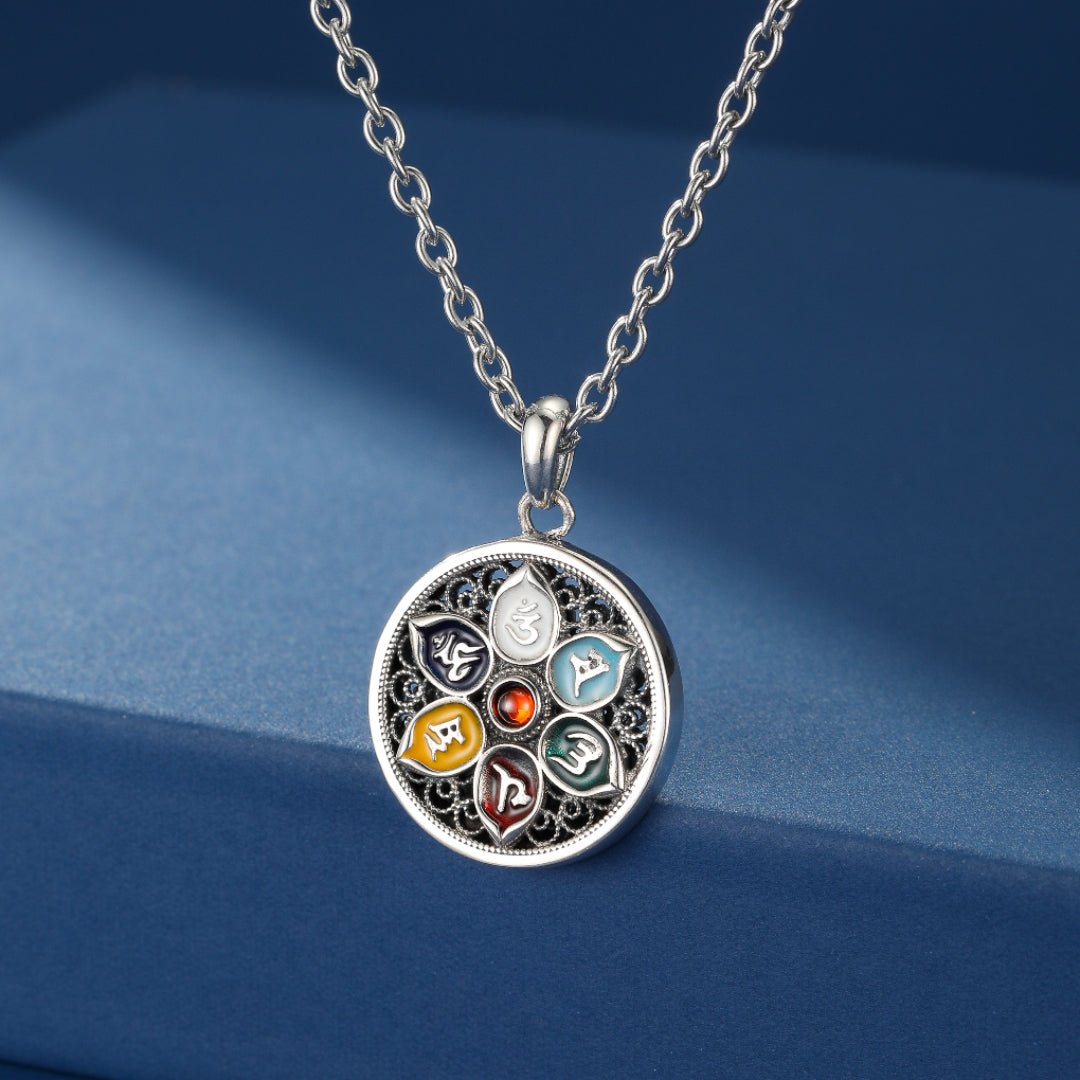 Collier Six Mantras Argent 925 Protection Spirituelle - Biloria