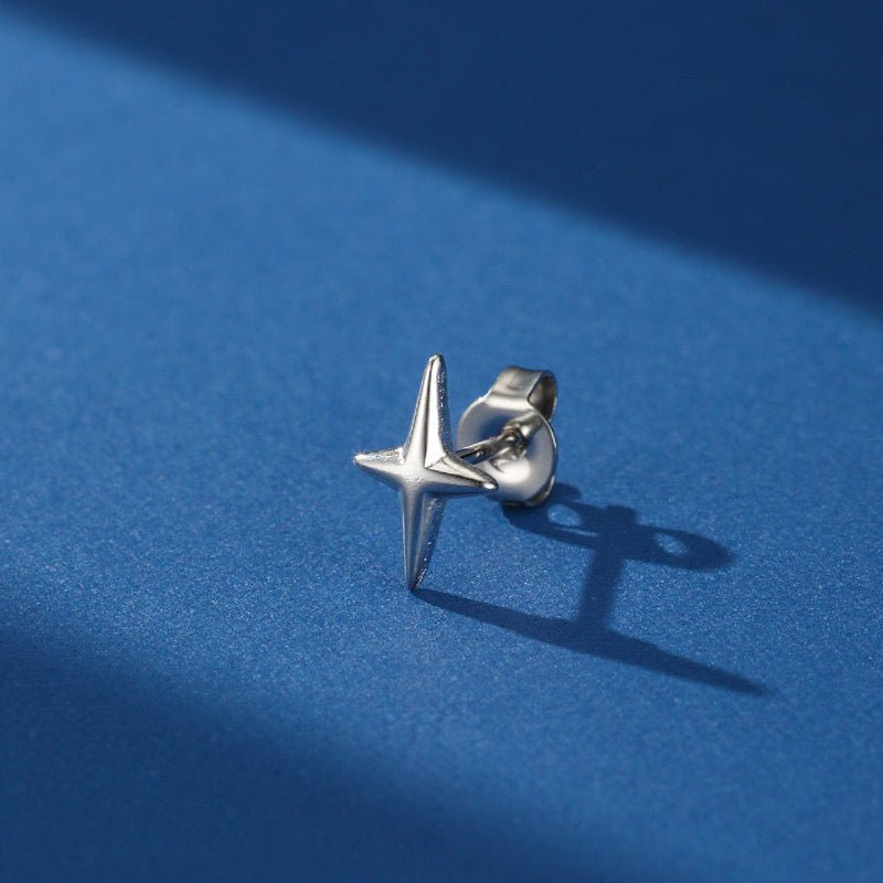 Puce d'Oreille Homme Croix Minimaliste Acier Inoxydable - Biloria